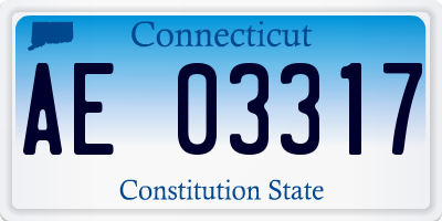 CT license plate AE03317