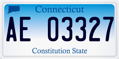 CT license plate AE03327