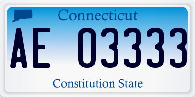 CT license plate AE03333