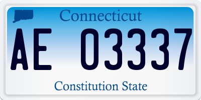 CT license plate AE03337