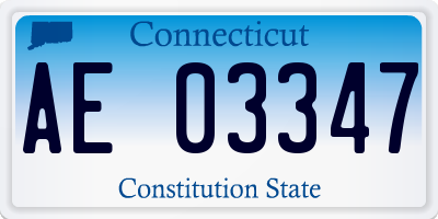 CT license plate AE03347