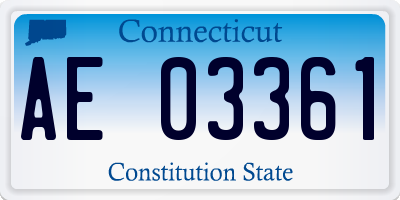 CT license plate AE03361
