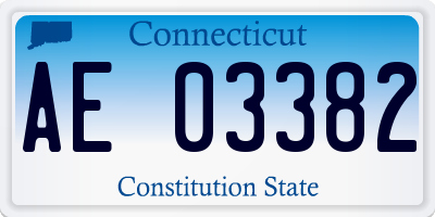 CT license plate AE03382