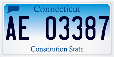 CT license plate AE03387
