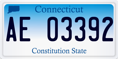 CT license plate AE03392