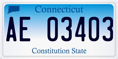 CT license plate AE03403
