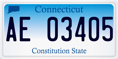 CT license plate AE03405
