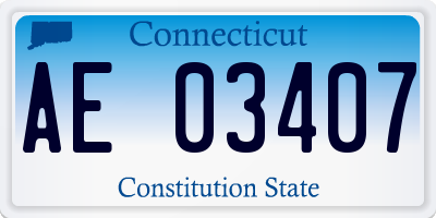 CT license plate AE03407