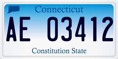 CT license plate AE03412