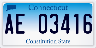 CT license plate AE03416