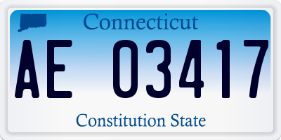CT license plate AE03417