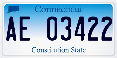 CT license plate AE03422