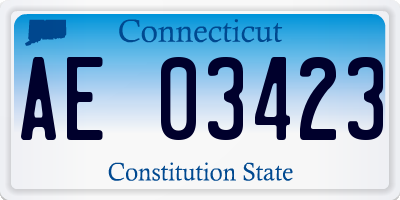 CT license plate AE03423