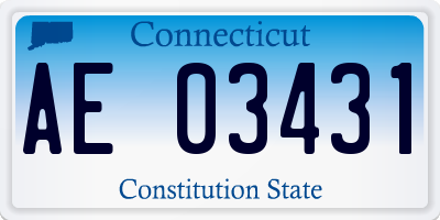 CT license plate AE03431
