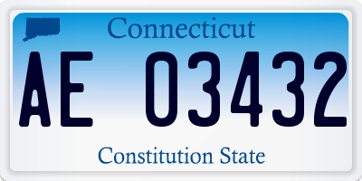 CT license plate AE03432