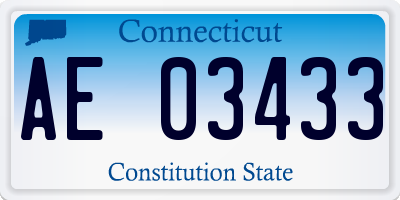 CT license plate AE03433