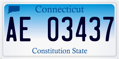 CT license plate AE03437