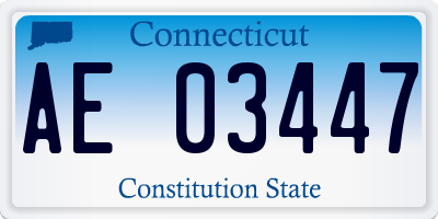 CT license plate AE03447