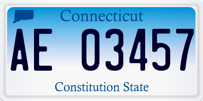 CT license plate AE03457