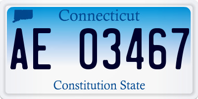 CT license plate AE03467