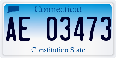 CT license plate AE03473