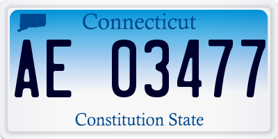 CT license plate AE03477