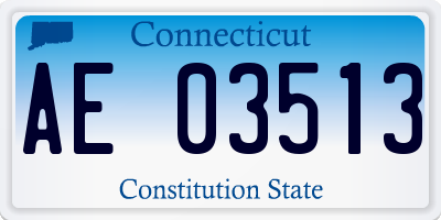 CT license plate AE03513