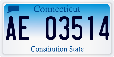 CT license plate AE03514