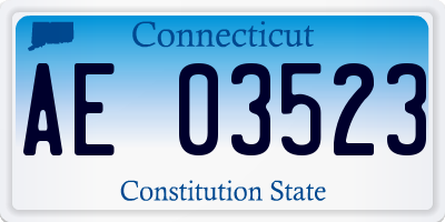 CT license plate AE03523