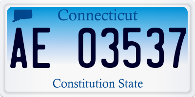 CT license plate AE03537