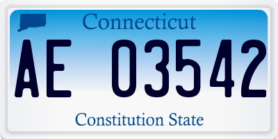 CT license plate AE03542