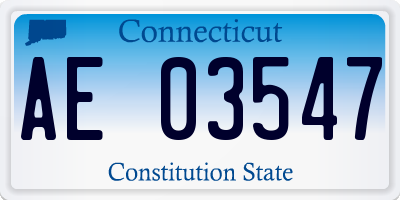 CT license plate AE03547