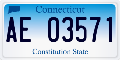 CT license plate AE03571