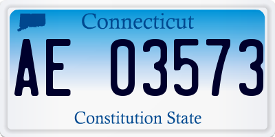 CT license plate AE03573