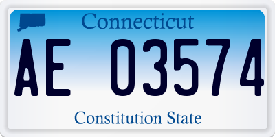 CT license plate AE03574
