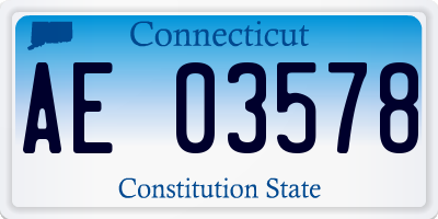 CT license plate AE03578