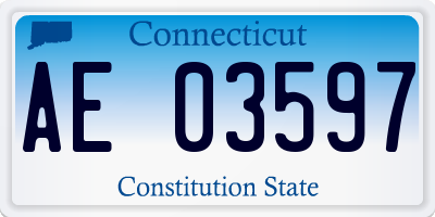 CT license plate AE03597