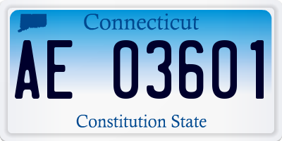CT license plate AE03601