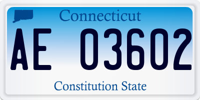 CT license plate AE03602