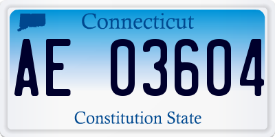 CT license plate AE03604