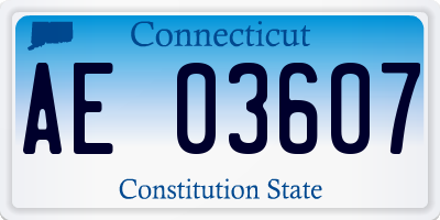 CT license plate AE03607