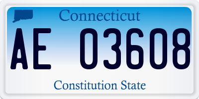 CT license plate AE03608