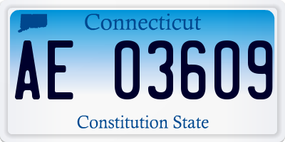 CT license plate AE03609