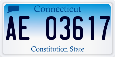 CT license plate AE03617