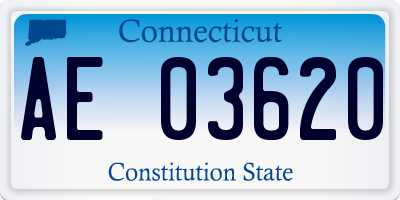 CT license plate AE03620