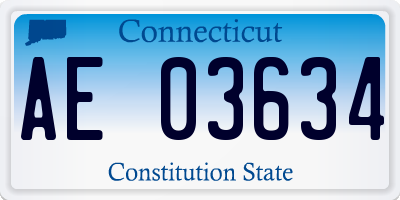 CT license plate AE03634