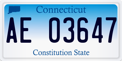 CT license plate AE03647