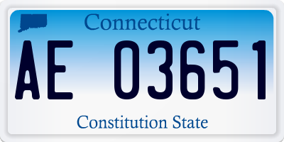 CT license plate AE03651