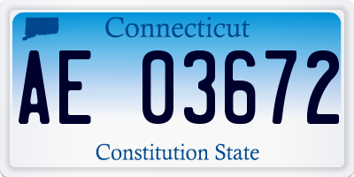 CT license plate AE03672