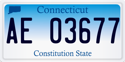 CT license plate AE03677